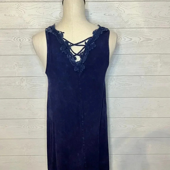 ALYA navy sleeveless swing dress Size Small - Picture 3 of 9